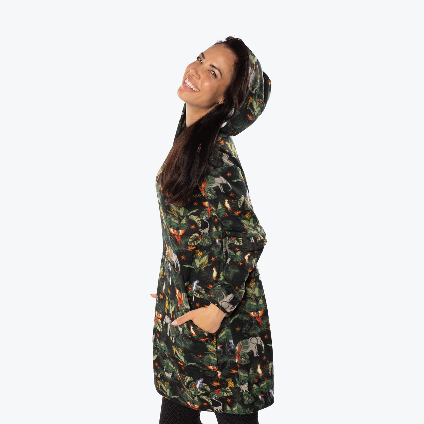 Peekaboo Sweater Fleece Tunic Hoodie