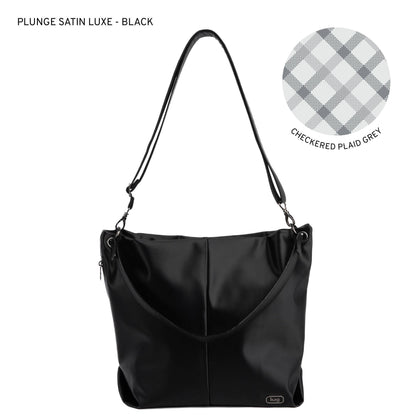 Plunge Satin Luxe VL Carry-All Crossbody Bag - BLACK - Plunge_SatinLuxe_Black