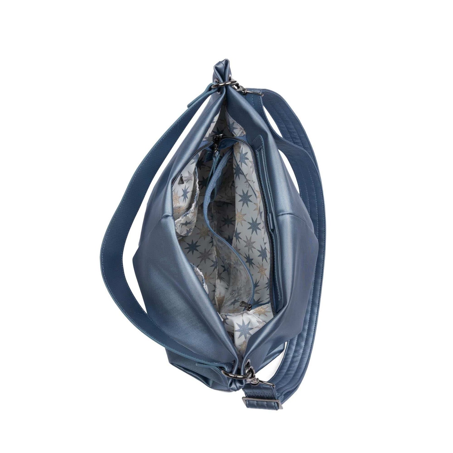 Plunge Satin Luxe VL Carry-All Crossbody Bag - METALLIC BLUE MOON - Plunge_SatinLuxe_MetallicBlueMoon_05