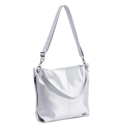 Plunge Satin Luxe VL Carry-All Crossbody Bag - METALLIC SILVER - Plunge_SatinLuxe_MetallicSilver_02