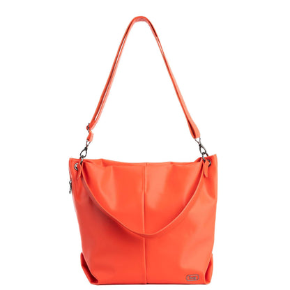 Plunge Satin Luxe VL Carry-All Crossbody Bag - - Plunge_SatinLuxe_Papaya_01