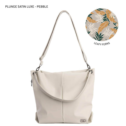 Plunge Satin Luxe VL Carry-All Crossbody Bag - PEBBLE - Plunge_SatinLuxe_Pebble